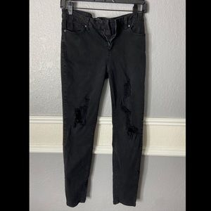 black ripped jeans